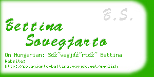 bettina sovegjarto business card